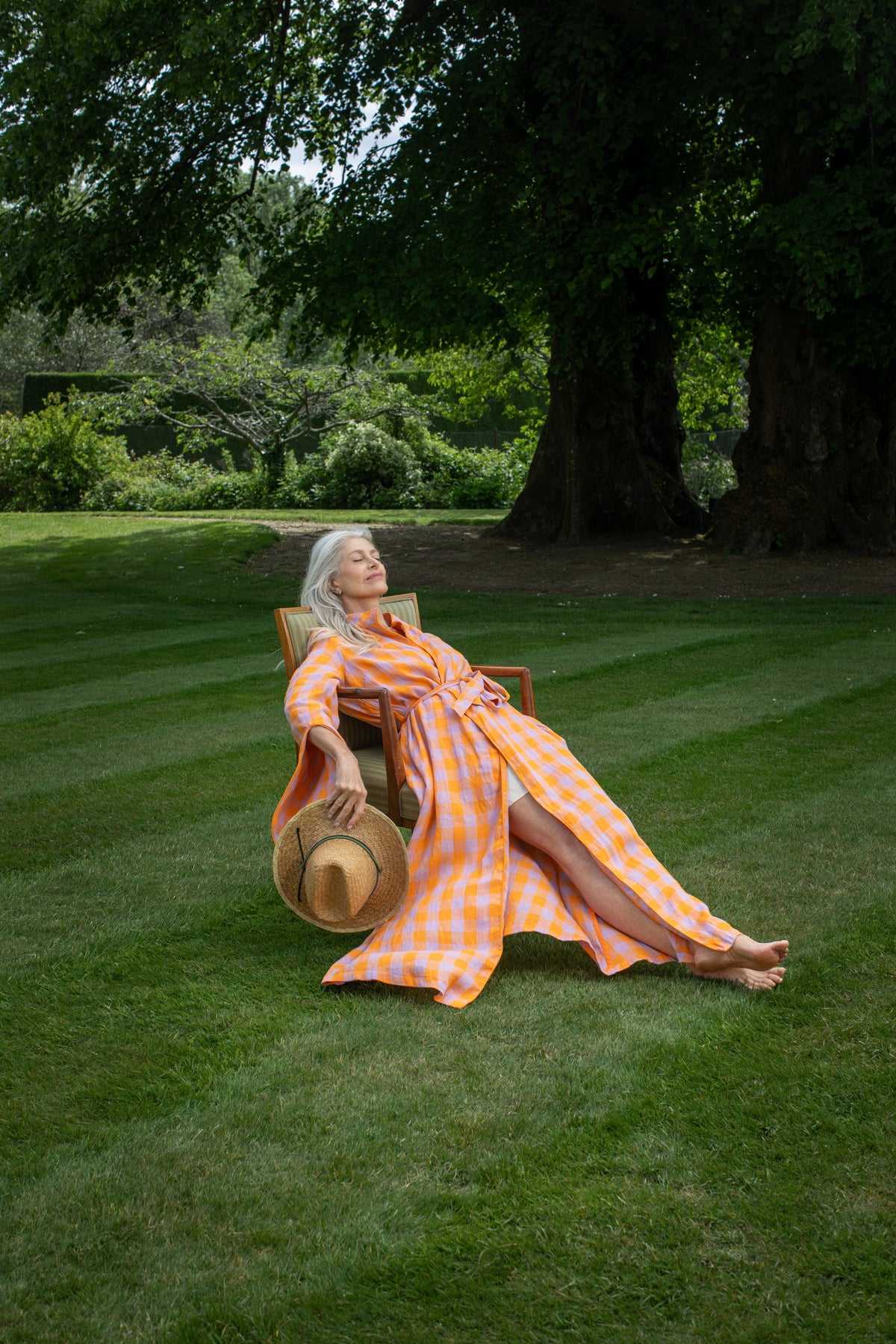 Seville, Orange Checked Dressing Gown
