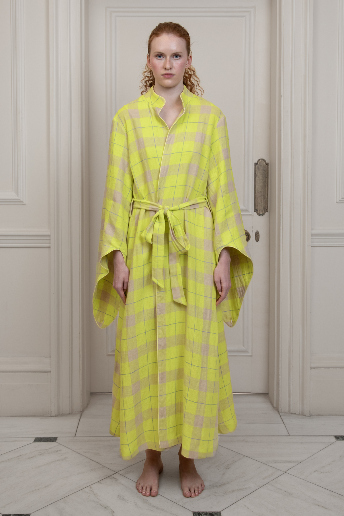 Mahon, Yellow Checked Dressing Gown