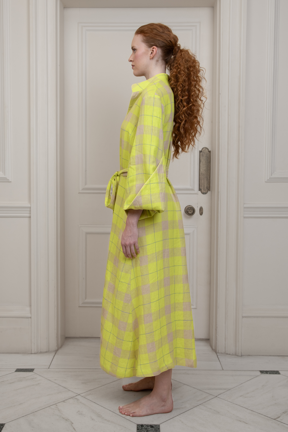 Mahon, Yellow Checked Dressing Gown