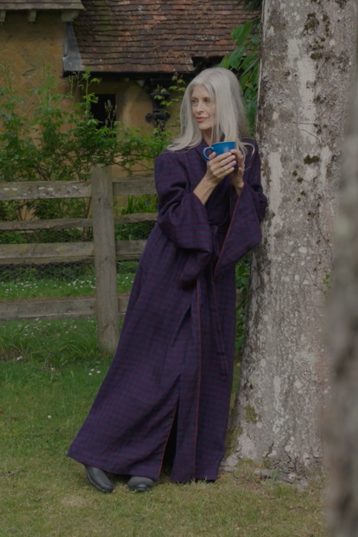 Edinburgh, Dark Blue Checked Dressing Gown