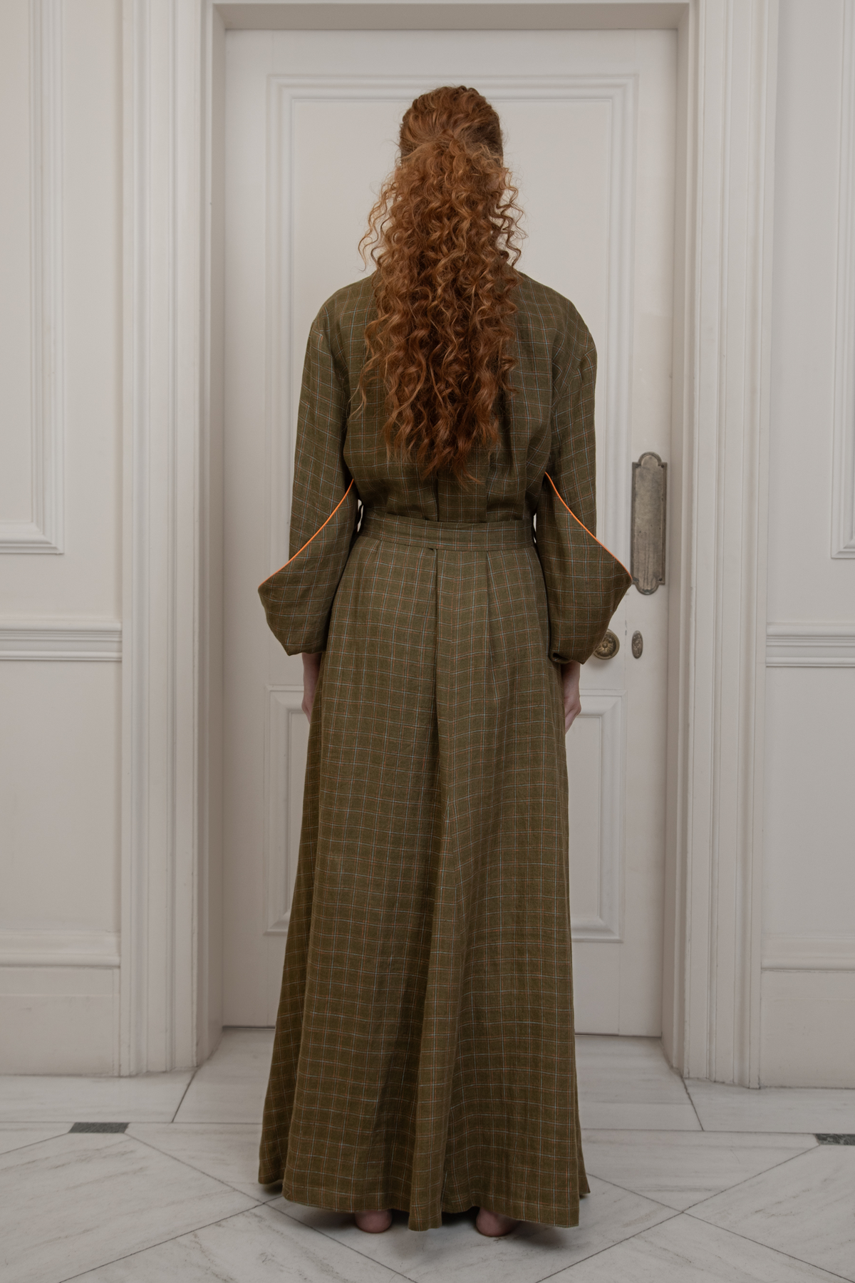 Inveraray, Olive Checked Dressing Gown