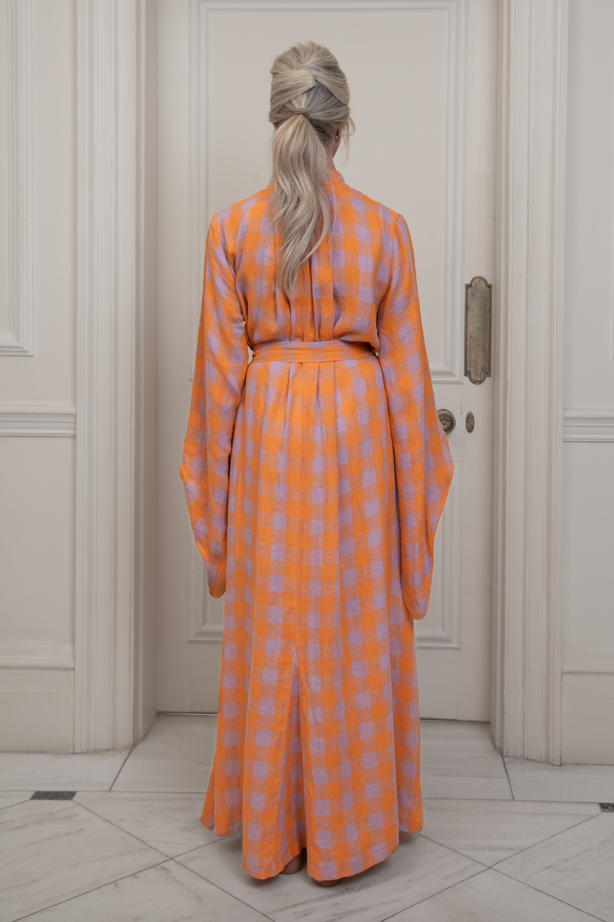 Seville, Orange Checked Dressing Gown