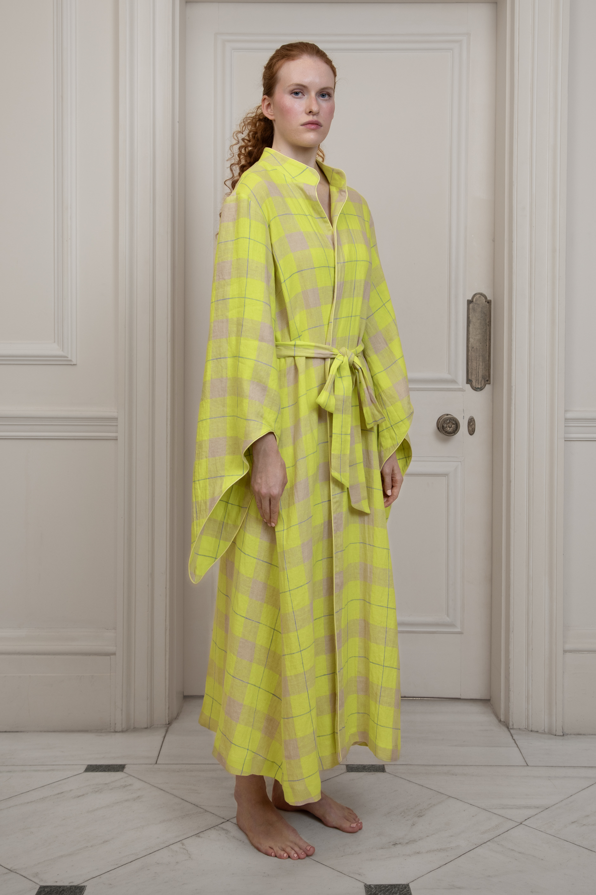Mahon, Yellow Checked Dressing Gown