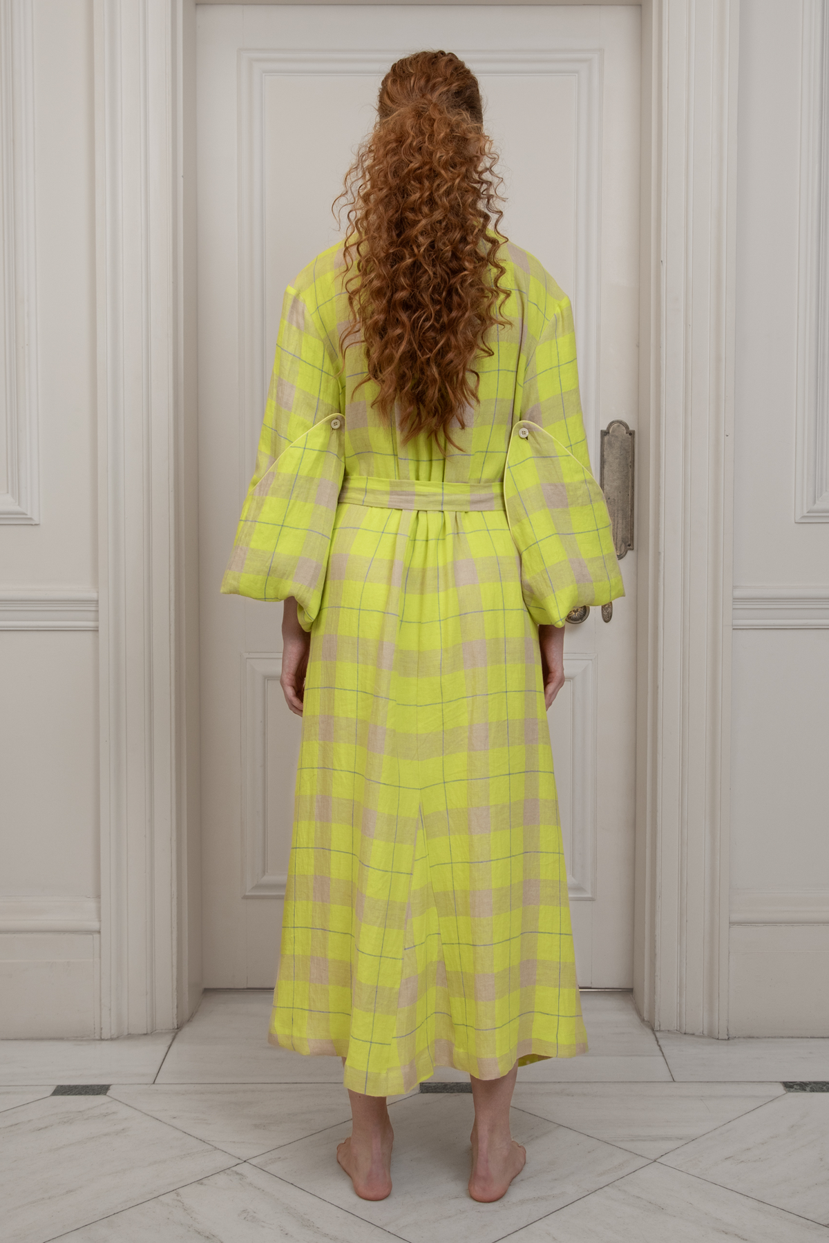 Mahon, Yellow Checked Dressing Gown